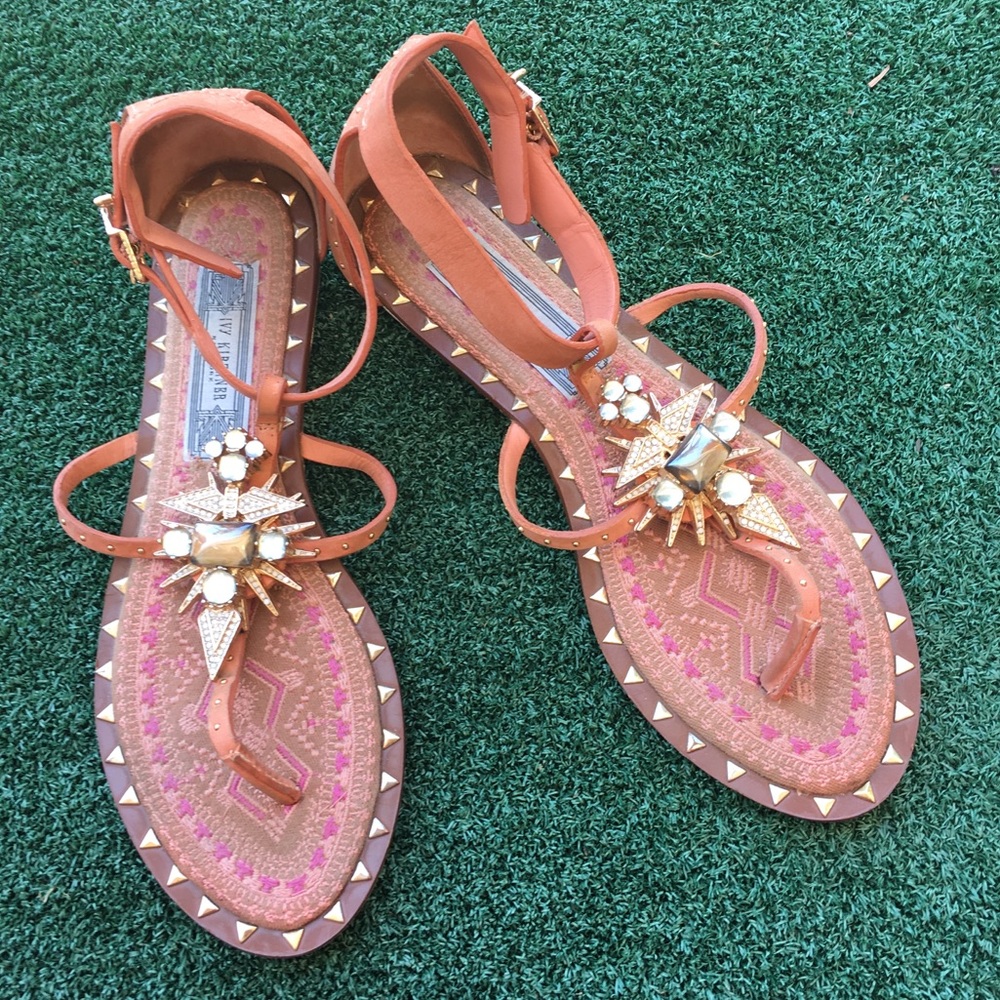 Ivy Kirzhner Babel Embellished Sandlal Coral 7.5